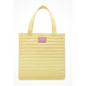 Marc Jacobs Quilted Yellow Tote with Logo Plaque Accent, Double Handles